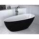 besco goya matt black & white 160 wanna wolnostojąca + klik-klak czarny 160x70 (wmmc-160gkb) 