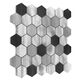 dunin allumi grey hexagon mix 48 mozaika metalowa 30x30 