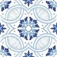 savoia italia vietri decoro blue mix lucido gres 22x22 