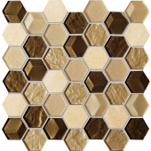 tubądzin drops stone brown hex mozaika 29.8x30 