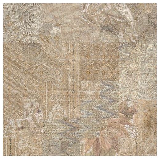 Wielkoformatowa satynowa płytka Mikonos gres 60,8x60,8 z geometryczno-roślinnym wzorem