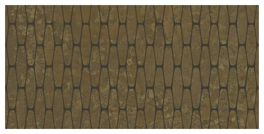 Płytka Illusion Brass Stamp z efektem metalu w odcieniach mosiądzu z przetarciami