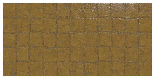 Gres Abstra Ocre Blocks o powierzchni imitującej kamień z wyraźną strukturą i błyskiem