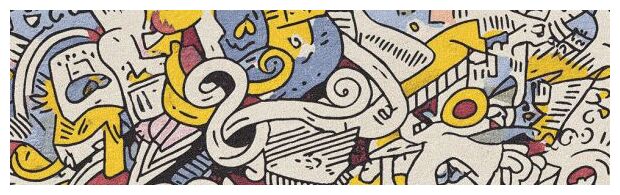 Matowa płytka ścienna Colors Ornato z dynamicznym wzorem w kolorach żółci błękitu i czerni