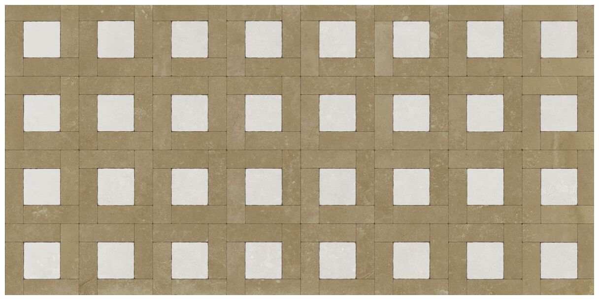 Aparici Zest White Stamp Natural gres 50x100 - matowy gres łazienkowy i kuchenny