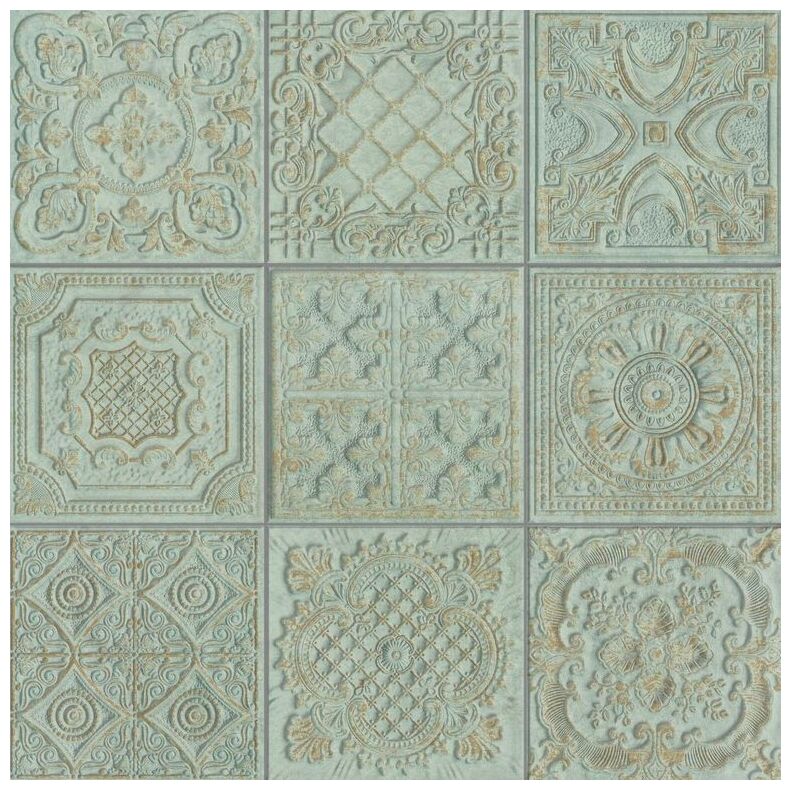 Aparici Gatsby Green PRE20 Natural płytka ścienna 59.2x59.2 - zielona płytka z ornamentem