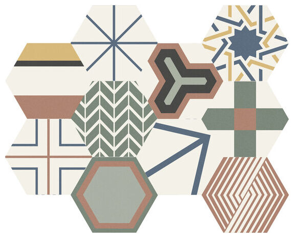 ape ceramica nice mix hexagon gres 23x26 