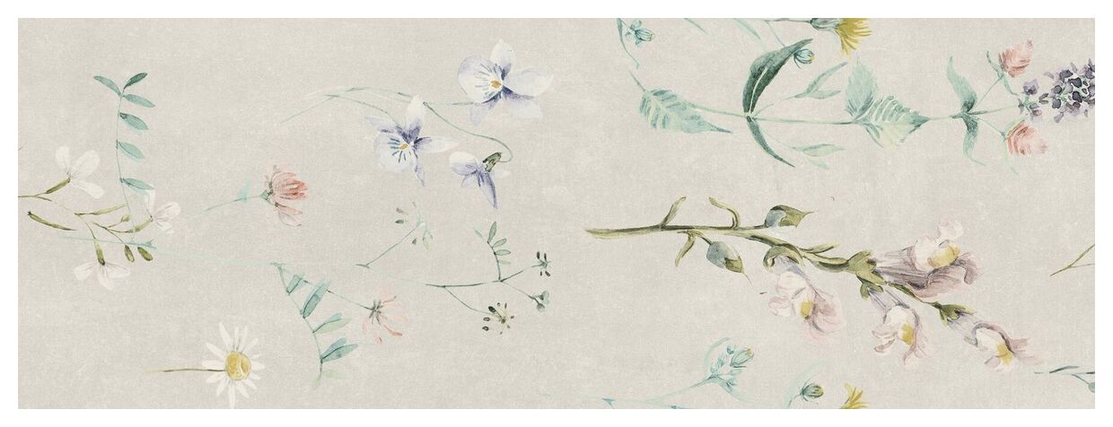 RAW Polan MIX Naive płytka ścienna z matowym wykończeniem i pastelowymi motywami roslinnymi