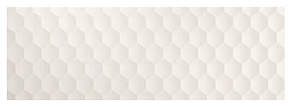 Matowa biała płytka Mina Bianco 20x60 z delikatną heksagonalną strukturą i wypukłościami