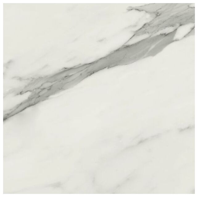 Gres Statuary Venato o wymiarach 60x60 cm z matową powierzchnią imitującą marmur z szarymi żyłkami