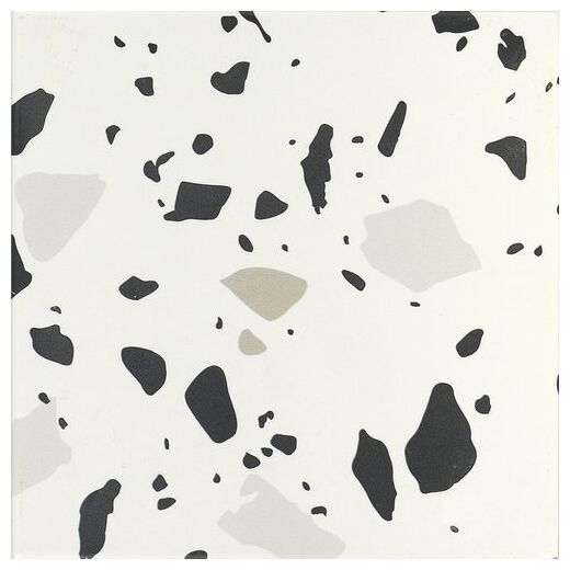 Czarno-szary wzór lastryko na białym tle Trendy Black gres 20x20 w stylu retro