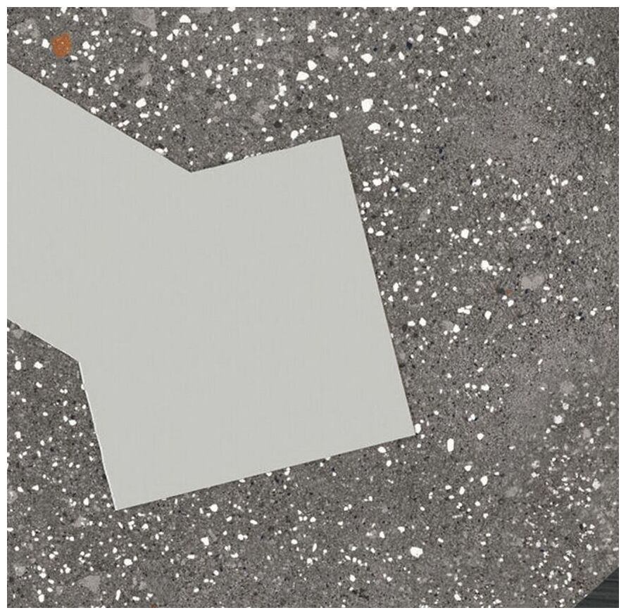 Gres Ricetta Graphite Taglio 15x15 z geometrycznym wzorem i matową powierzchnią w szarościach