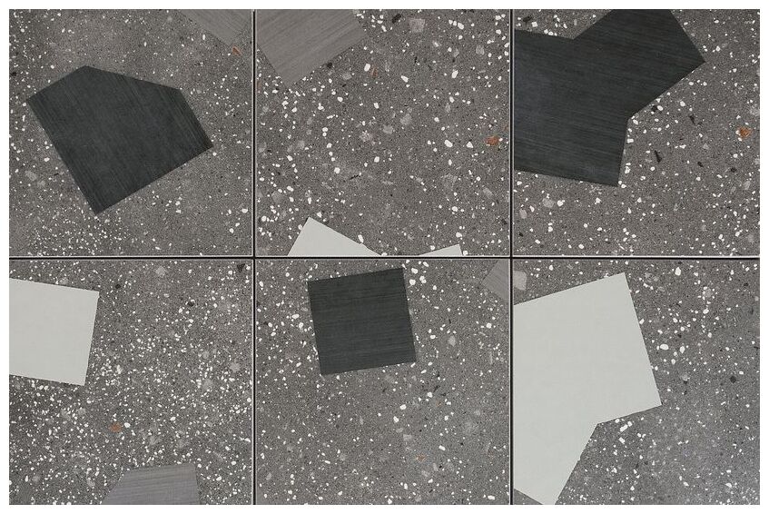 Gres Ricetta Graphite Taglio 15x15 z geometrycznym wzorem i matową powierzchnią w szarościach - zdjęcie nr: 2