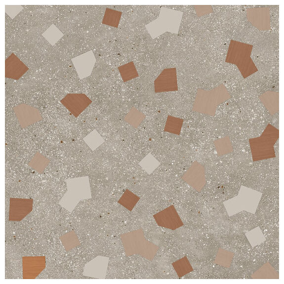 Matowa powierzchnia Ricetta Tortora 90x90 z wzorem lastryko w odcieniach szarości i beżu
