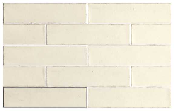 Matowa płytka ścienna Calpe Ivory w kształcie cegiełki o chropowatej fakturze i odcieniu kości słoniowej - zdjęcie nr: 2