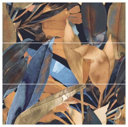 Dekoracyjna płytka Colorful SET(3) 30x90 z motywami roślinnymi w ciepłych kolorach