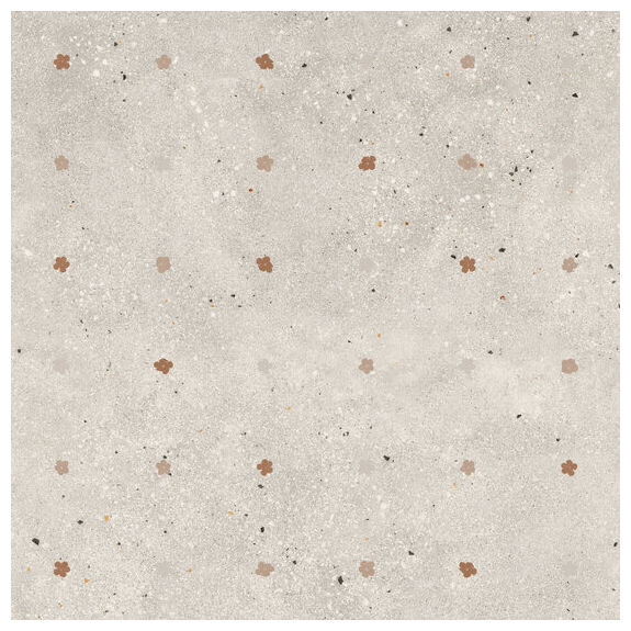 Płytka Fiori Avorio 90x90 o matowej powierzchni z efektem betonu i delikatnymi wzorami