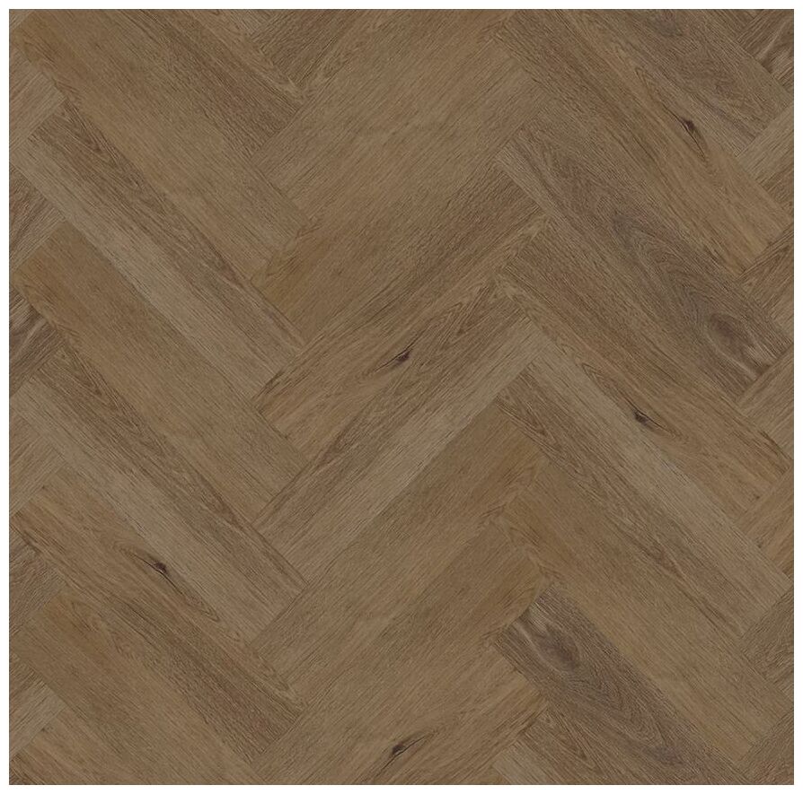 Panel winylowy Amaron Herringbone Acoustic Dab Georgetown w średnio-brązowym odcieniu z jodełką