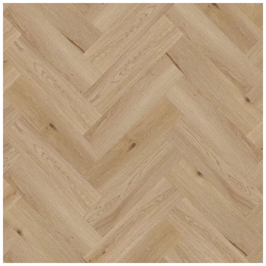 Jasny panel winylowy Amaron Herringbone Acoustic Dab Yankee z wzorem jodełki i rysunkiem słojów