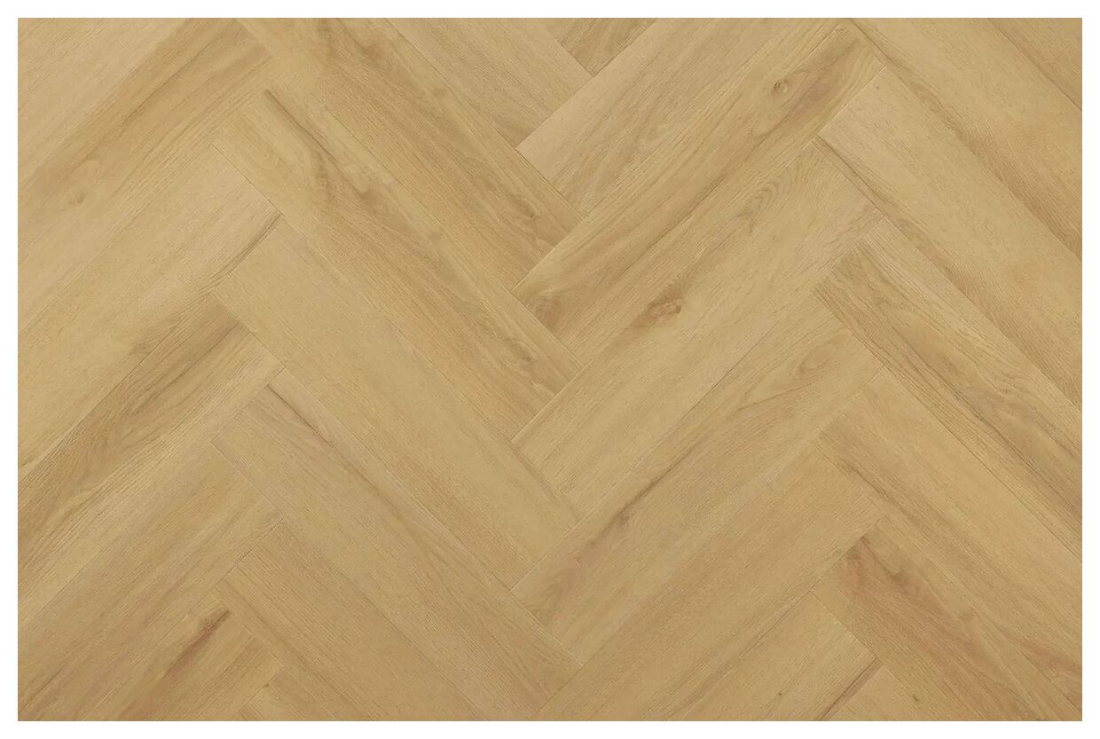 Jasny panel winylowy Amaron Herringbone EIR Acoustic Dab Virgin w układzie jodełki