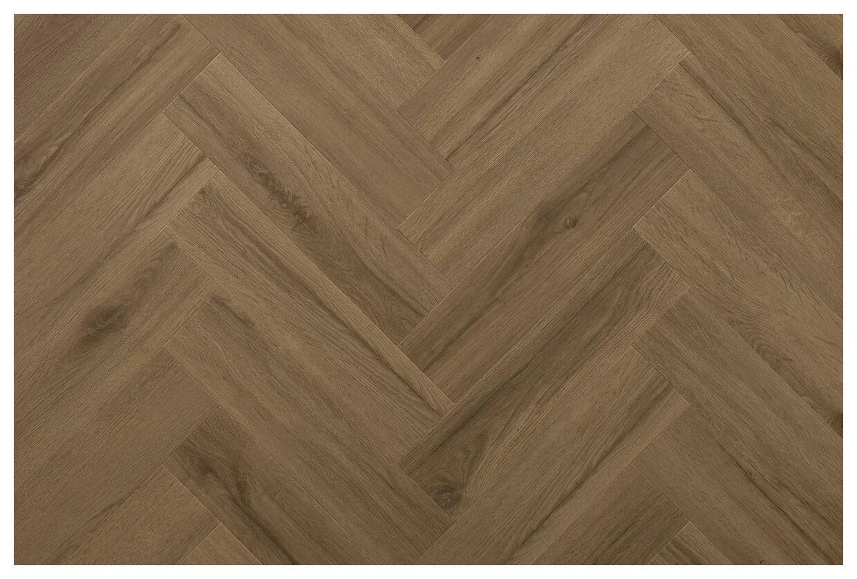 Panele winylowe Amaron Herringbone EIR Dab Rochester w odcieniu średnio-ciemnego brązu