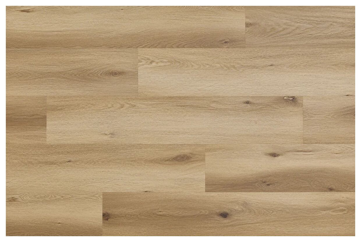 Panel winylowy Woodric EIR Acoustic Dab Garland z wzorem drewna w miodowo-beżowej tonacji