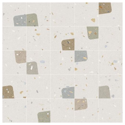 Antypoślizgowy Barchetto Multicolor gres 20x20 z jasnym tłem i wzorem lastryko w odcieniach beżu - zdjęcie nr: 3