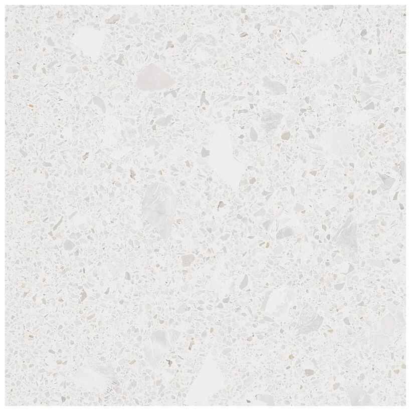 Biały gres Miscela-R Nacar z efektem lastryko z szarymi i beżowymi wtrąceniami