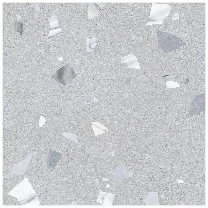 Szary gres Ribe-R Gris z efektem lastryko 80x80 cm z matową powierzchnią i różnorodnym wzorem