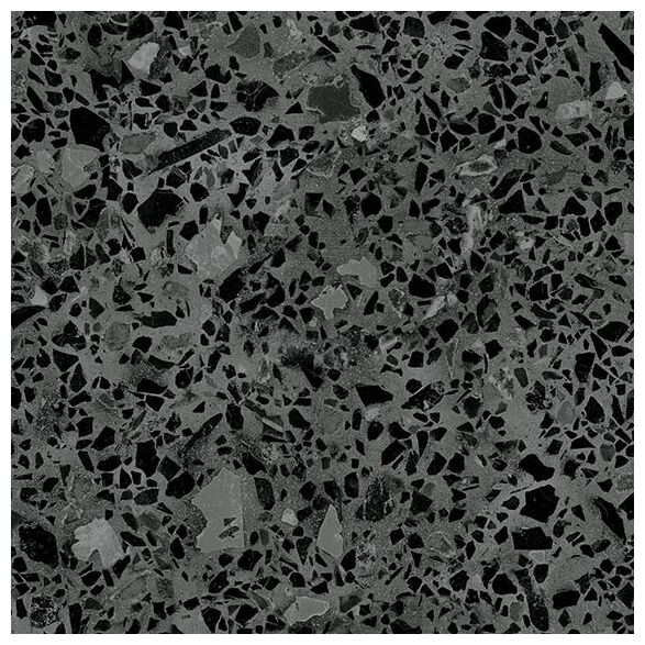 Matowy gres szkliwiony Battuto Grafito 20x20 z efektem lastryko i ciemnym loftowym wzorem