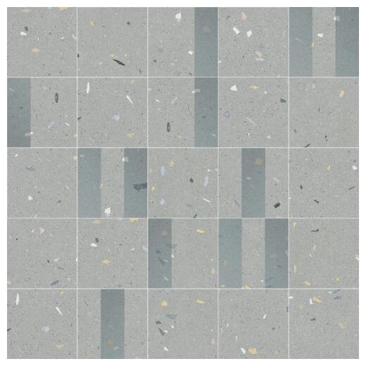 Matowy gres Eclair Arandano 20x20 w stylu retro z szarym lastryko i kolorowymi elementami - zdjęcie nr: 3