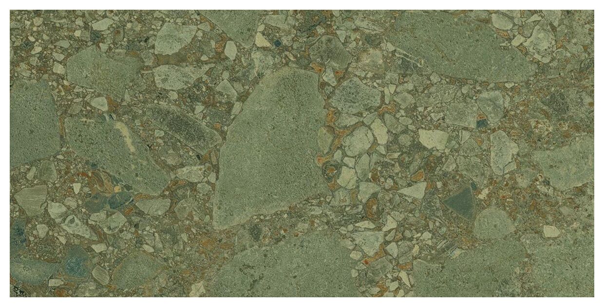 Arcana Green-R Giada gres rektyfikowany 60x120 - zielony gres imitujący kamień do salonu