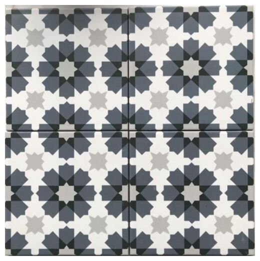 Płytki Monet 3 Gres 20x20 o geometrycznym wzorze w czerni bieli i szarości