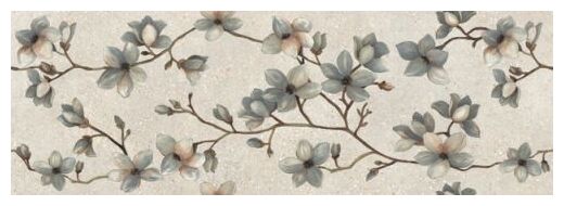 Płytka ścienna Asphalt OFF White Sumire 30x90 z matowym białym tłem i wzorem gałązek magnolii - zdjęcie nr: 2