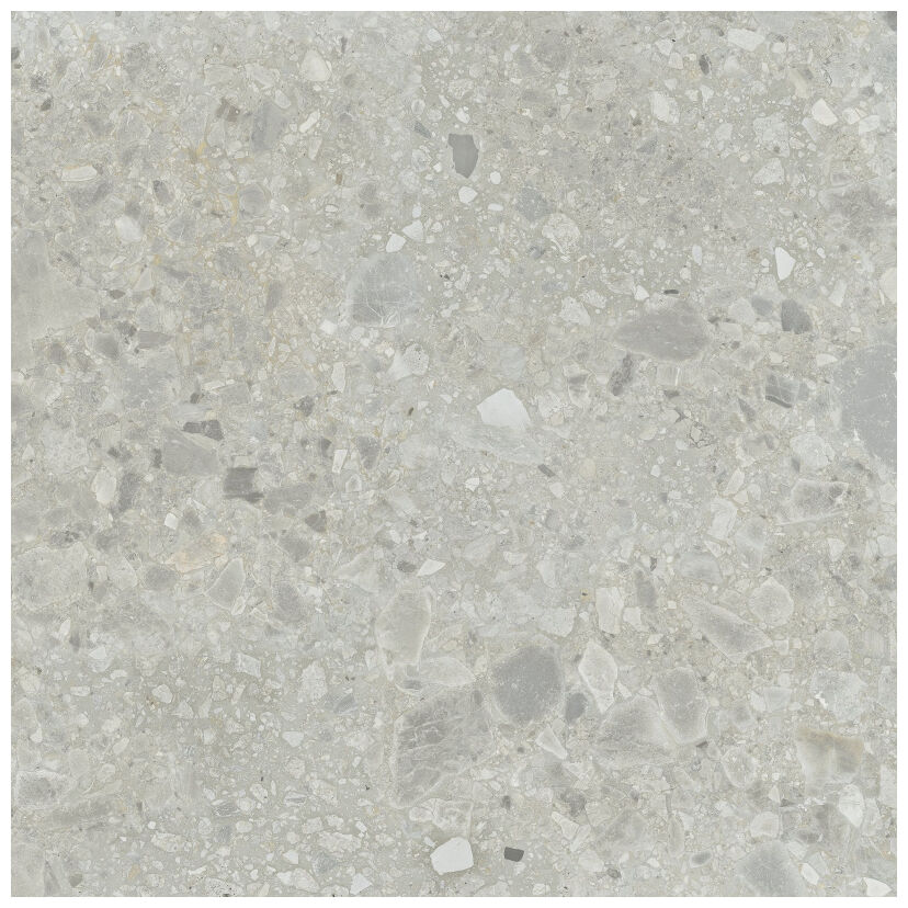 Hannover Steel Natural gres rektyfikowany 80x80 o szarej matowej powierzchni z wzorem lastryko