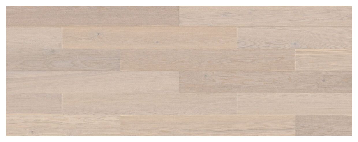 Jasna podłoga hybrydowa Dab Aurantis o subtelnej strukturze słojów i chłodnych beżach