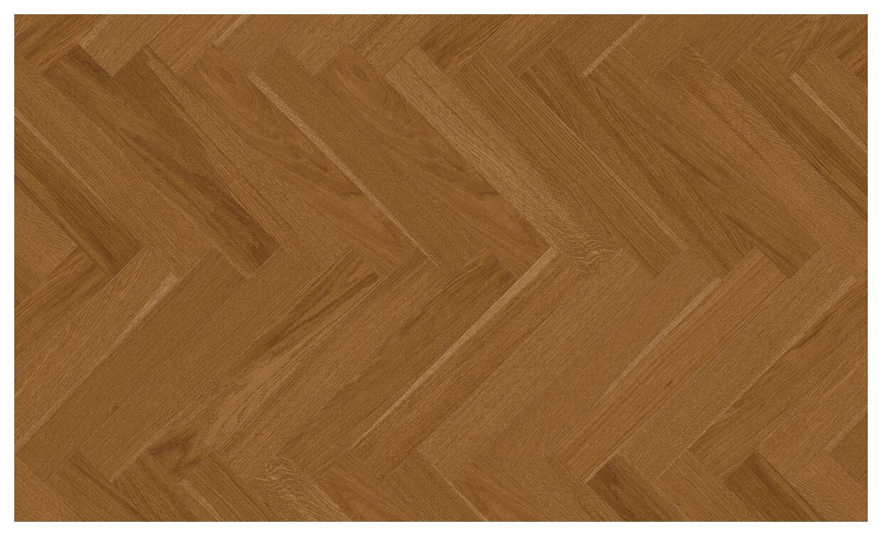 Dab Vitaria Jodla Klasyczna Podłoga Hybrydowa z matowym brązowym odcieniem i ukladem jodelki