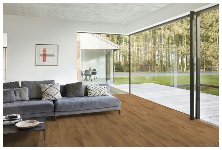 Panele laminowane Crush Natural 62003065 o ciepłej barwie dębu z widocznymi słojami i sękami - zdjęcie nr: 5