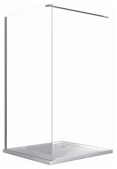 besco aveo 130 kabina prysznicowa walk in szkło przejrzyste 130x195 (av-130-195-c) - zdjęcie główne