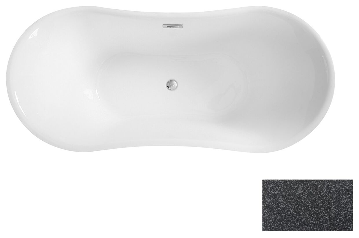 besco amber glam 170 grafitowa wanna wolnostojąca + maskownice złote 170x80 (wa-170-agz) 