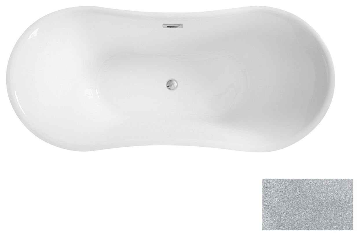 besco amber glam 170 srebrna wanna wolnostojąca + maskownice chrom 170x80 (wa-170-asr) 