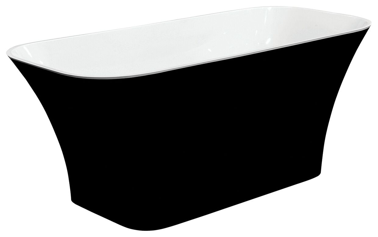 besco assos black & white 160 wanna wolnostojąca + klik-klak chrom 160x70 (wmd-160-awc) 