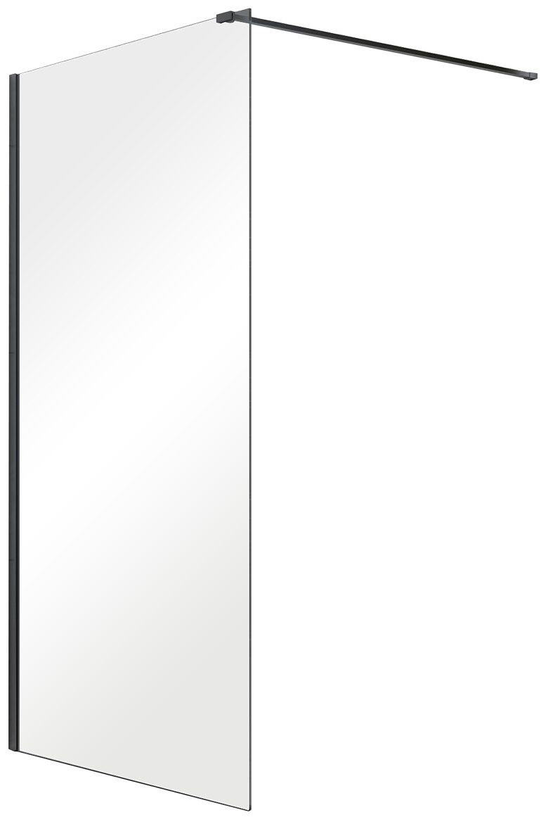 besco aveo black 90 kabina prysznicowa walk in szkło przejrzyste 90x195 (avb-90-195c) - zdjęcie główne