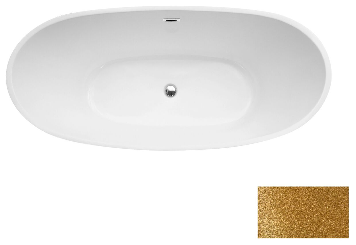 besco ayla glam 170 złota wanna wolnostojąca + maskownice białe 170x80 (wa-170-ayzb) 