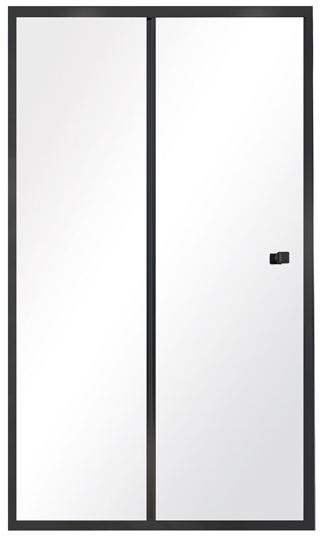 besco duo slide black 90 panel szkło przejrzyste 90x195 (pdsb-90) - zdjęcie główne