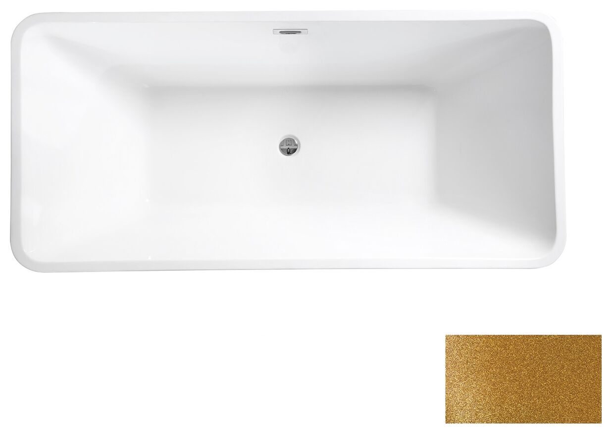 besco evita glam 160 złota wanna wolnostojąca + maskownice białe 160x80 (wa-160-ezb) - zdjęcie główne