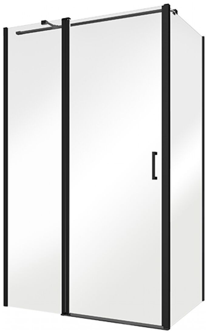 besco exo-ch black 80 panel szkło przejrzyste 80x190 (pch-8b-190c) 