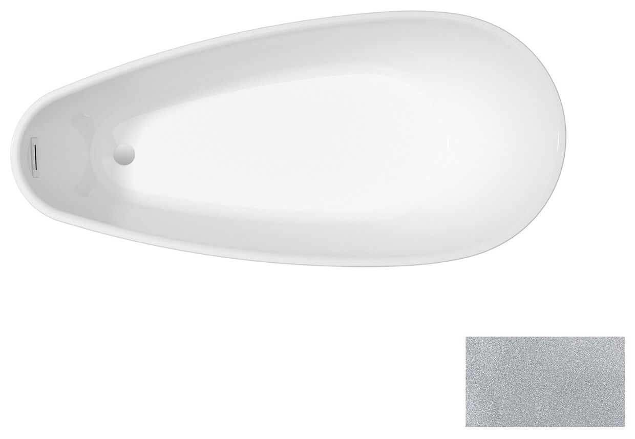 besco goya a-line glam 160 srebrna wanna wolnostojąca + maskownice chrom 160x73 (wa-160-gsr) 