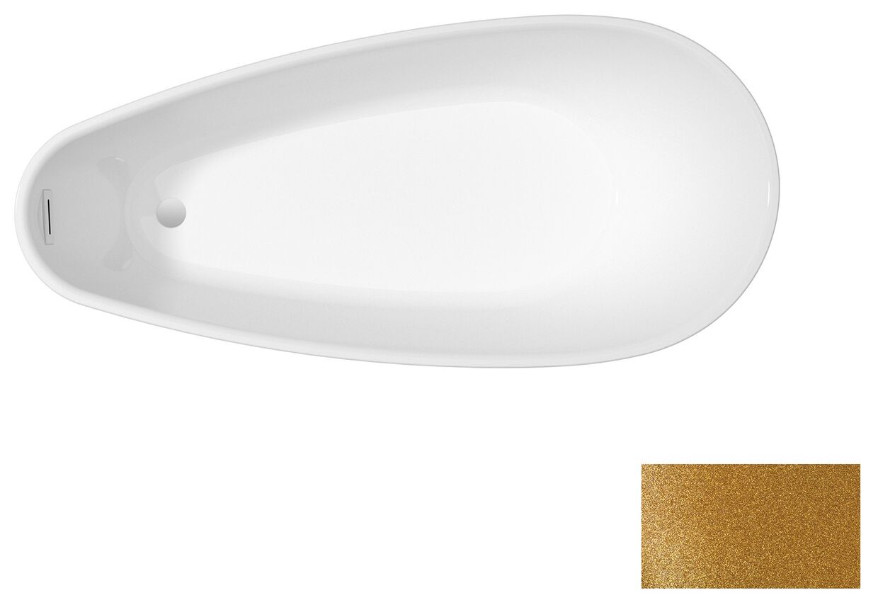 besco goya a-line glam 160 złota wanna wolnostojąca + maskownice czarne 160x73 (wa-160-gzc) 
