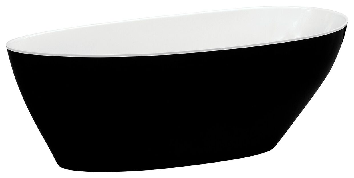 besco goya matt black & white 160 wanna wolnostojąca + klik-klak chrom 160x70 (wmmc-160gkc) 